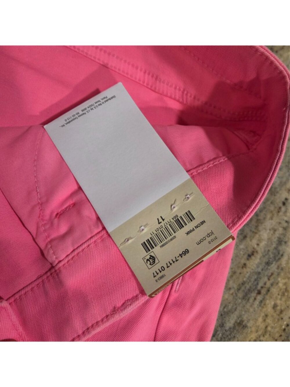New! Arizona Jeans 17 Juniors 36x27" Neon Hot Pink Ankle Mid Stretch Distressed - Picture 10 of 13